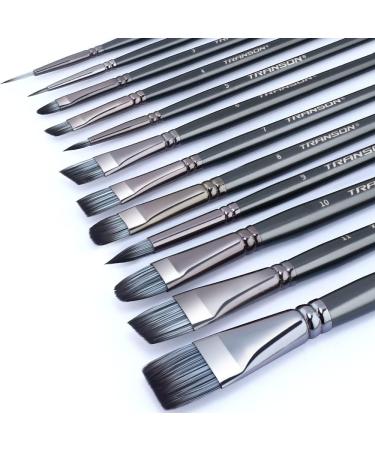 Transon 12-Piece Artist Paint Brush Set for Watercolor, Acrylic, Gouache, Oil & Tempera Painting - Buy Online on GoSupps.com