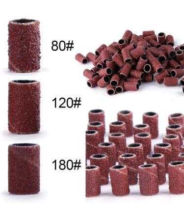 Kalolary 300 Pieces Nail Sanding Bands 80/120/180 Grit Fine Grit Nail Art Sanding Bands with Nail Dust Remover Brush for Nail Drill Brown Manicure Sanding Bands Nail Drill File Refill for Manicure - Buy Online on GoSupps.com