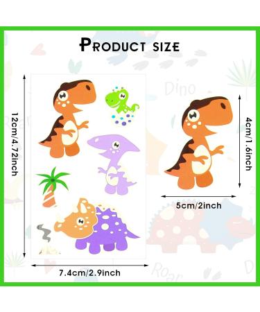 Glow In The Dark Dinosaur Temporary Tattoos - 10 Sheets | Waterproof Cartoon Tattoos for Kids Birthday & Halloween Party Decor - Buy Online on GoSupps.com