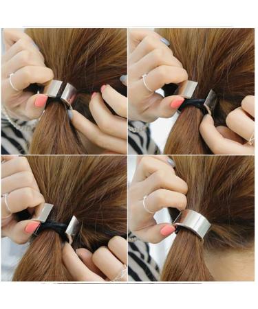 Fashionable Metal Hair Clips & Elastic Hair Ties - BAMBOOPACK for Women & Girls | Punk Hair Accessories (Gold & Silver) - 2 Pieces - Buy Online on GoSupps.com