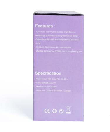 Canvalite UV Nail Lamp 168W: Professional Gel Nail Dryer with Automatic Sensor, 4 Timer Settings, LCD Display - Perfect for Home Salon Use - Buy Online on GoSupps.com