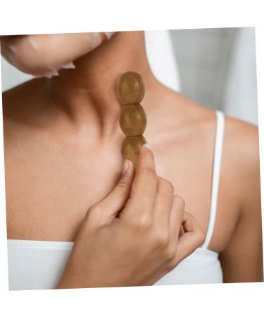 Solustre 12 Pearl Massage Stick - Hand & Facial Massage Device | Wooden Pulse Massage Pencil & Foot Roller | Massage Accessories in Red Pear Fragrant Wood - Buy Online on GoSupps.com