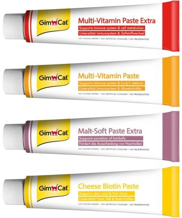 GimCat Multi-Vitamin Paste Extra - 200g Tube | Cat Snack with Beta-Glucans and Healthy Fatty Acids for Cell Protection - Buy Online on GoSupps.com