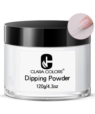 Dip Powder Clear Color Nail Dipping Powder-French Nail Art Powder Essential System for Starter Manicure Salon DIY at Home, Odor-Free and Long-Lasting Nail Dip Powder 4.3 Oz