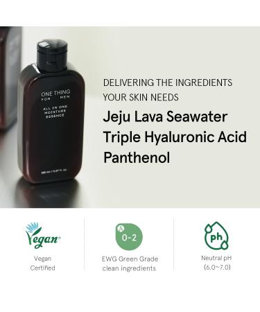 ONE THING FOR MEN All in One Moisture Essence 5.07 Fl Oz | 4-in-1 Moisturizer Toner Aftershave & Serum with Hyaluronic Acid | Korean Skin Care for Men - Buy Online on GoSupps.com