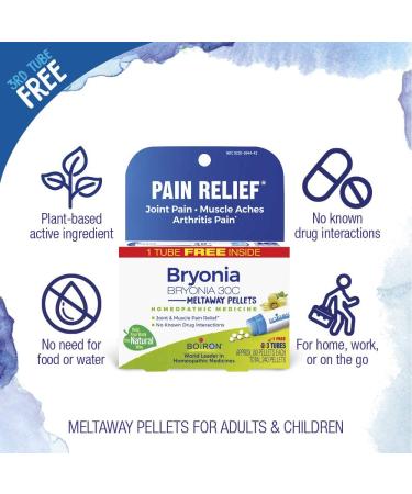Boiron Bryonia 30C Pain Relief Meltaway Pellets - 3 Tubes, 80 Pellets Each - Buy Online on GoSupps.com