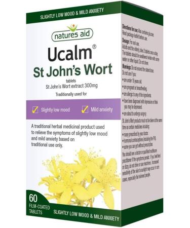 St Johns Wort 2 x 60 Vegan Tablets Relieve The Symptoms of Slightly Low Mood and mild Anxiety - Buy Online on GoSupps.com