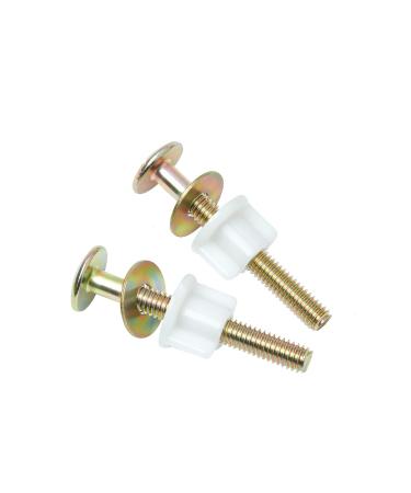 2Pcs Toilet Seat Screws, Steel Toilet Seat Hinge Bolts and Nuts, Heavy Duty Toilet Seat Fastener with Plastic Nuts and Metal Washers, Toilet Hardware Replacement for Top Mount Toilet Seat Hinges
