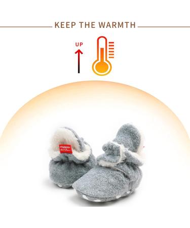 TMEOG Baby Booties | Infant Winter Slippers | Newborn First Walking Shoes | Boys Girls 0-18 Months | Light Grey Furry - Buy Online on GoSupps.com
