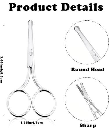 YUXIANLB 2PCS Professional Grooming Scissors Set - Hair Cutting, Eyebrow & Nose Trimmer, Facial Hair Removal - Stainless Steel (Silver) - Buy Online on GoSupps.com