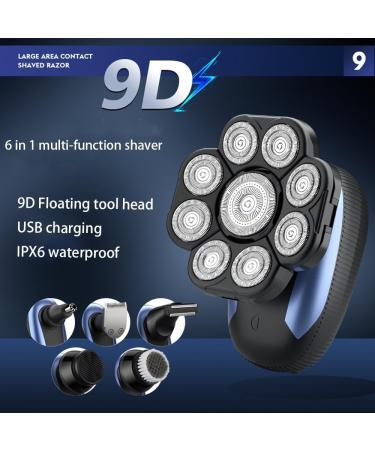 Buy 6 in 1 Electric Shaver for Bald Men - Upgraded 9D Floating Cutter Wet & Dry Cordless Razor - Buy Online on GoSupps.com