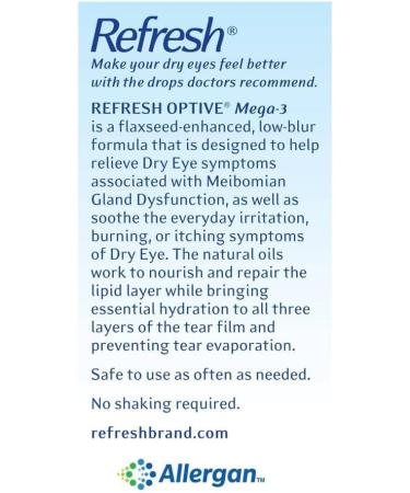 Buy Refresh Optive Mega 3 Preservative Free Eye Drops - 30 Count (Pack of 4) | Fast International Shipping - Buy Online on GoSupps.com