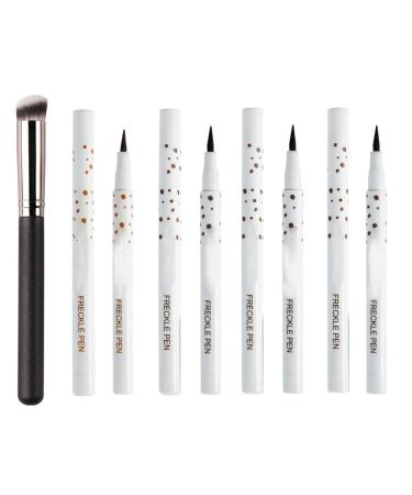 Cerioll Freckles pen freckle pen freckles makeup pen natural lifelike fake freckles makeup pen faux freckles makeup pen waterproof freckle pen light brown + natural coffee + chestnut + dark brown