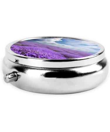 Buy Lavender Flower Mini Round Pill Box - 3 Compartment Travel Organizer for Home & Office - Buy Online on GoSupps.com