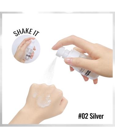 Erinde Body Glitter Spray Face Glow Illuminator Liquid Highlighter Shimmer& Sparkle Make Up Moisturizing Glow Drops Luminizer with Light Fragrance Non-Sticky 50ml #02 Silver 50ml 1 ml (Pack of 1) - Buy Online on GoSupps.com