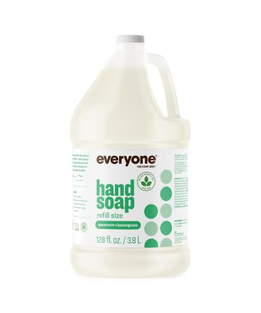 Everyone Liquid Hand Soap Refill 1 Gallon Spearmint and Lemongrass made with Essential Oils for kitchen and bathroom