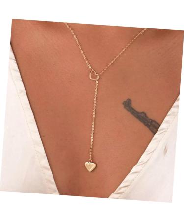 CALLARON Love Clavicle Chain Womens Necklaces Gold Heart Necklace Minimalist Necklaces for Women Lasso - Buy Online on GoSupps.com