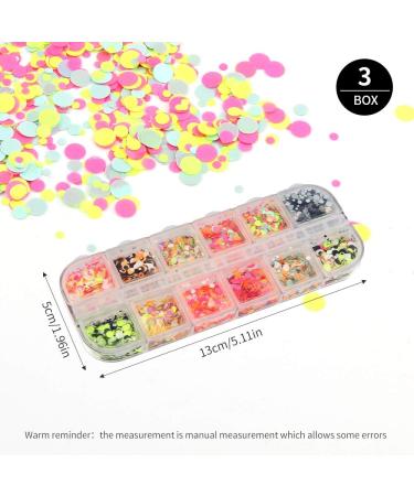 Nail Seedlettes - 36 Glitter Sequin Shapes (Hearts Stars Moons) | Holographic Nail Art Accessories for DIY Crafts & Decorations - Buy Online on GoSupps.com