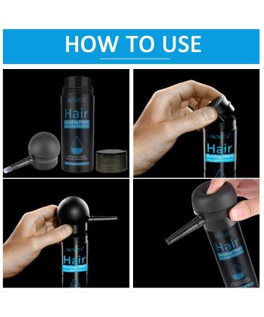 Natural Hair Fibers for Thinning Hair - Instantly Conceal & Thicken Balding Areas - Men & Women - Black (With Sprayer) - Buy Online on GoSupps.com