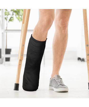 2 Pcs Medium Short Leg Cast Cover - Black Sleeve for Below The Knee Casts - Men Women - Buy Online on GoSupps.com