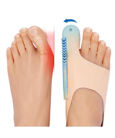 DNShan 1 pair of medium-sized bale corrections adjustable large toe smooth iron ultra-thin bale toe protectors for women and men soft bale tooth socks for shoes ultimate M nude