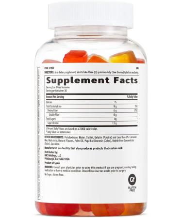 GNC Fiber Gummy - Mixed Fruit - 90 Gummies | Digestive Health Support - Buy Online on GoSupps.com