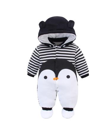 Baby Rompers with Footies Hat Boys Girls Cotton Jumpsuit Infant Winter Outfits Set 6-9 Months 6-9 Months G