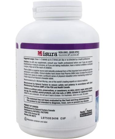 Natural Factors Stress-Relax Pharma GABA 100mg - 120 Chewable Tablets for Stress Relief - Buy Online on GoSupps.com