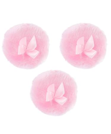 3pc Powder Puffs for Face Powder Makeup Puff Loose Powder Puff Large Powder Puff Powder Makeup Body Powder Puff Foundation Puff Pad Cosmetic Puff Sponge Pink Baby Dry Puff Round