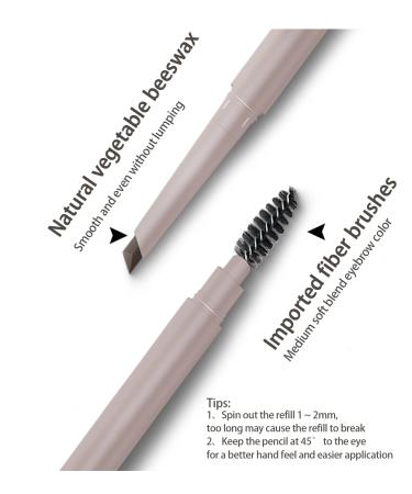 Whalrace Retractable Eyebrow Pen - Waterproof Angled Tip Pencil for Long-Lasting Natural Eye Makeup in Dark Gray - Buy Online on GoSupps.com