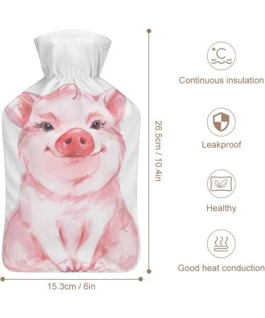 Cute Pig Hot Water Bottle with Plush Cover - Hand Warmer for Adults & Children - 26.5x15.3cm - International Shipping - Buy Online on GoSupps.com