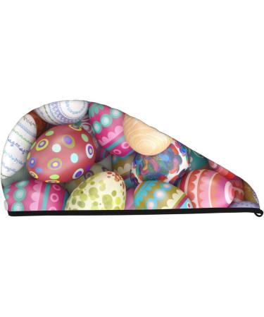 Super Absorbent Coral Velvet Easter Eggs Microfiber Hair Towel Wrap for Women - Quick Dry Cap for Long Curly & Thick Hair - Buy Online on GoSupps.com