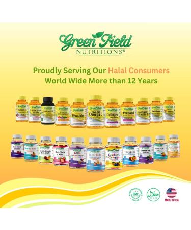 Greenfield Nutritions Smart Kids Halal Omega 3 Gummies with DHA - 60 Halal Vitamins for Kids Supports Brain & Immune Health - Vegan Non-GMO Gluten Gelatin-Free and Peanut-Free Halal Gummy Vitamins - Buy Online on GoSupps.com