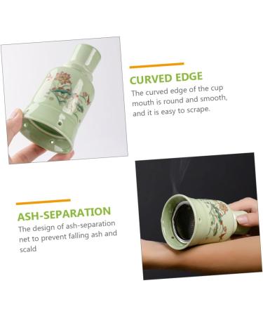 Shop Healvian Moxibustion Pot - Smoke-Free Moxa Stick Extender Holder | Ceramic Moxa Box (12.5x7cm 2PCs) for Relaxation & Massage - Buy Online on GoSupps.com