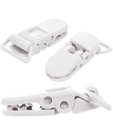 LOLAY 10Pcs Baby T-Shape Plastic Pacifier Clips - Soother Holder for Kids - White | International Shipping Available - Buy Online on GoSupps.com