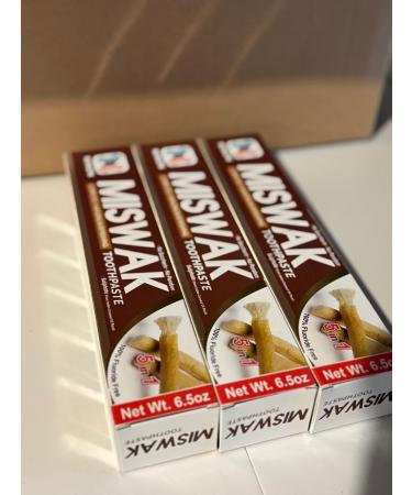 Miswak Toothpaste (6.5oz)- 3 Pack- 5in1 Made with Moringa Cinnamon Miswak Extract Olive and Honey 100% Fluroride Saccharin and Paraben Free - Buy Online on GoSupps.com