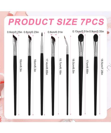 Eyeliner Makeup Brush Set - 7PC Angled Flat & Curved Brushes for Precision Eyeliner & Eyebrows | International Shipping Available - Buy Online on GoSupps.com