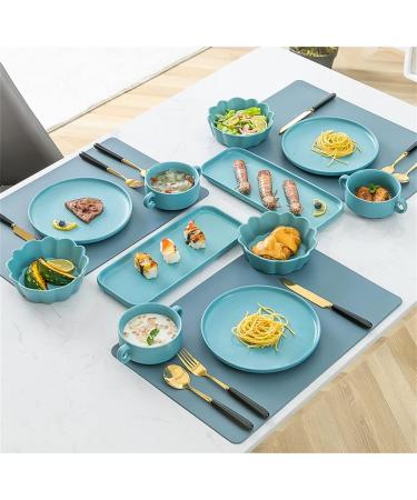 Blue Tableware Western Food Platter Steak Knife and Fork Plate Placemat Napkin Combination Set Kitchenware As shown A - Buy Online on GoSupps.com