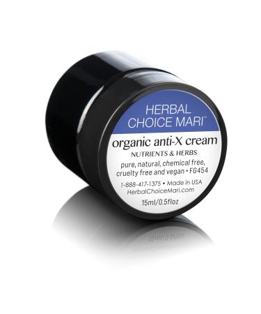 Nature's Brands Organic Anti-X (Anti-Wrinkle) Cream by Herbal Choice Mari (0.5 Fl Oz Jar) - No Toxic Synthetic Chemicals - TSA-Approved Travel Size