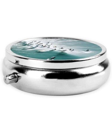 Beach Surf Printed Mini Round Pill Box | 3 Compartment Travel Organizer | Portable Pill Case for Home & Office - Buy Online on GoSupps.com