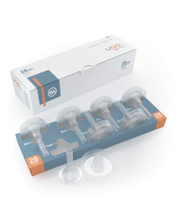 Ugo Sheath (x28) - 1 Month Supply of External Male Urinary Incontinence Catheter Condoms - Self Adhesive and Latex Free (Style: Pop-On/Diameter: 28mm) Style: Pop-On / Diameter: 28mm