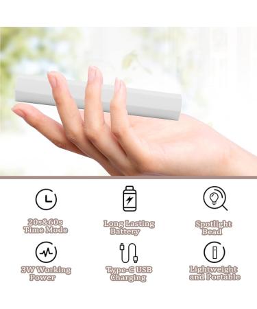 ANGNYA Mini UV Nail Lamp with Spotlight Bead | Portable Rechargeable LED Nail Dryer for Gel Polish | White - Ideal for Nail Techs and Beginners - Buy Online on GoSupps.com
