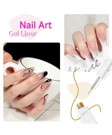 GAOY Gel Nail Art Polish Set - 6 Colors Gel Liner Kit for DIY Manicure and Pedicure - Buy Online on GoSupps.com