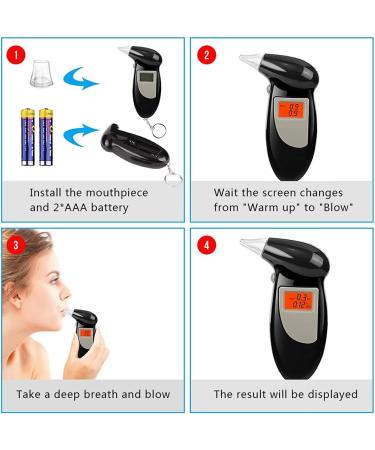 OFZVEOB Portable Digital LED Display Breathalyzer - Police Accurate Alcohol Tester with Keychain and 10 Mouthpieces - Buy Online on GoSupps.com