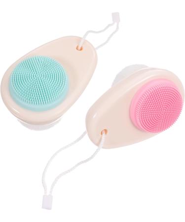 FRCOLOR Pack of 8 Double-Sided Facial Cleansing Brush Face Scrub Scrubber Silicone Facial Cleanser Handle Facial Brush Bathroom Accessories Painted - Buy Online on GoSupps.com