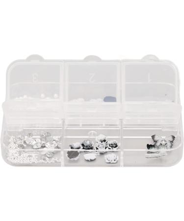 3D Black White Flower Nail Charms Nail Glitter Charm Rhinestones Ornaments Nail Art Decorations Glitter Accessories for DIY Craft Nail Art Design Manicure Decor - Buy Online on GoSupps.com