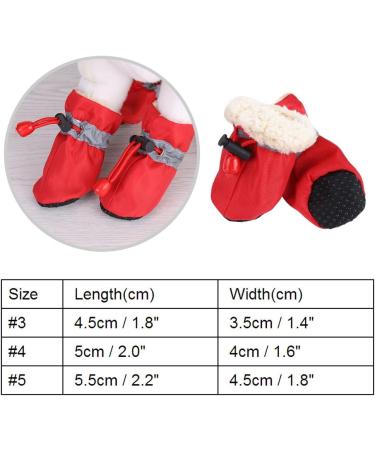 4Pcs/Set Pet Dog Boots Anti-Slip Waterproof Dog Shoes Anti-Skid Dog Boots Pad Pet Winter Warm Snow Boots for Small Dogs with Adjustable Fastening Strap Soft Pad (#4-Red) - Buy Online on GoSupps.com