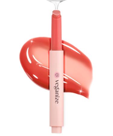 Veganize Collagen Lip Glass Balm | Hydrating Lip Balm in 9 Vibrant Colors | Moisturizing Lip Care Infused with Collagen Jelly Magic | No Animal Trial Lip Balm 0.06 oz (#5 Carrot Coral) 05 Carrot Coral