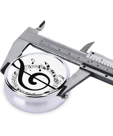 Music Print Mini Round Pill Box | 3 Compartment Portable Pill Organizer for Travel Home & Office - Buy Online on GoSupps.com