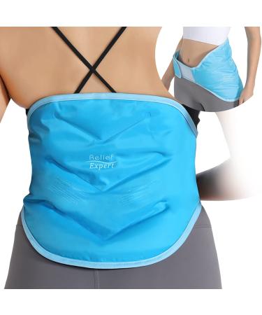 Relief Expert Ice Packs for Back Injuries Reusable Gel Cold Pack for Lower Back Lumbar Waist Hip Pain Relief Cold Compress for Sciatica Coccyx Flexible Hands Free Blue(double-side)